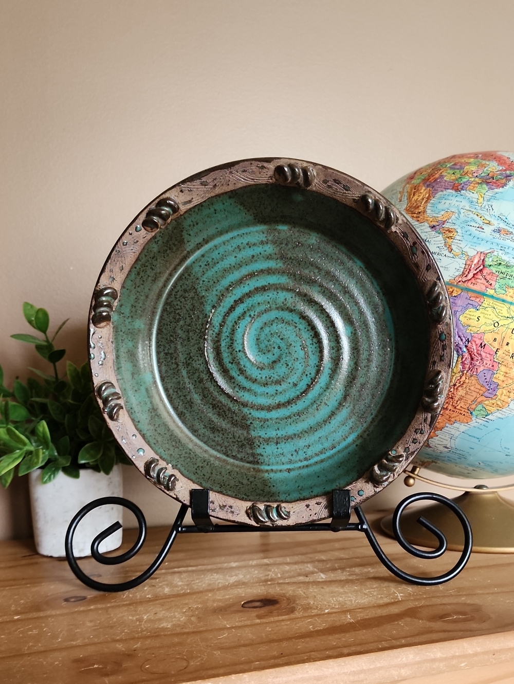 Rustic Turquoise Ceramic Bowl